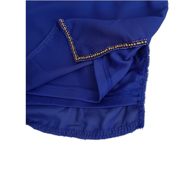 ROAMAN'S Beaded Dressy Blouse Top Cami 36W 4X Royal Blue Career‎ Office Event - Picture 4 of 10